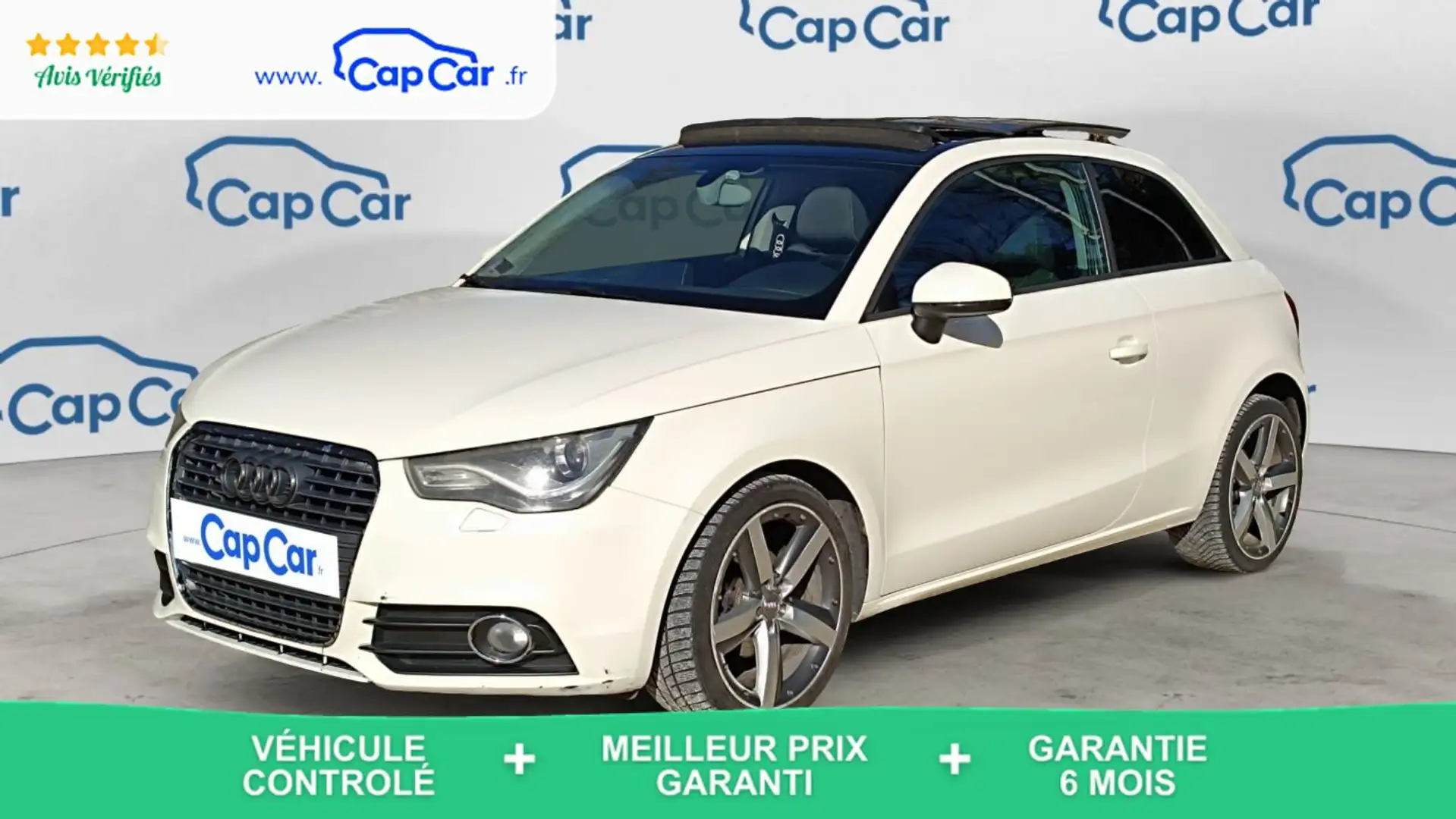Audi A1 1.2 TFSI 85 Ambition - Toit ouvrant Blanc - 1