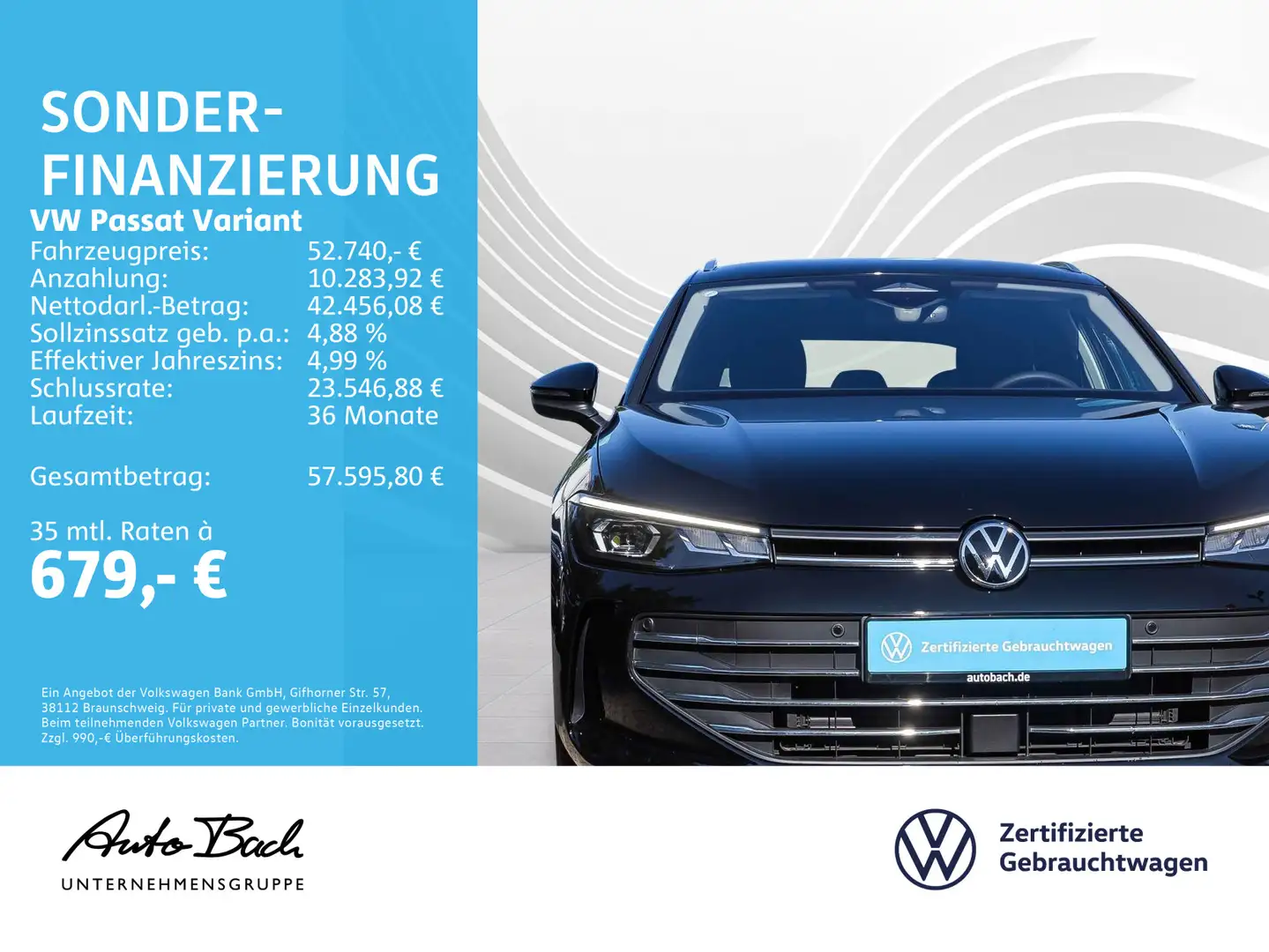 Volkswagen Passat Variant 2.0 TDI DSG Business, Navi, LED, Schwarz - 2