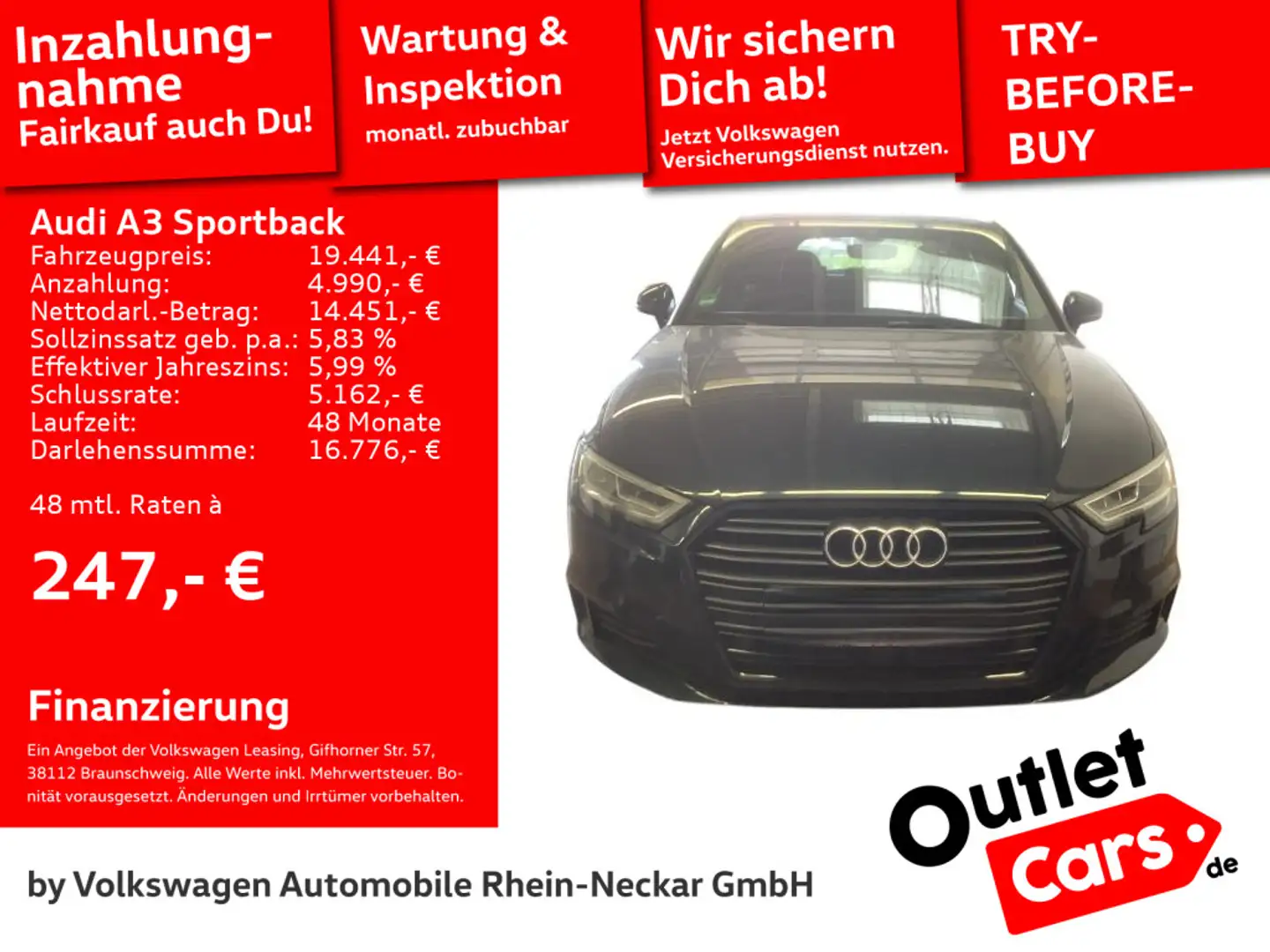 Audi A3 2.0 TDI DSG AHK S-Line Matrix-LED P Blau - 1