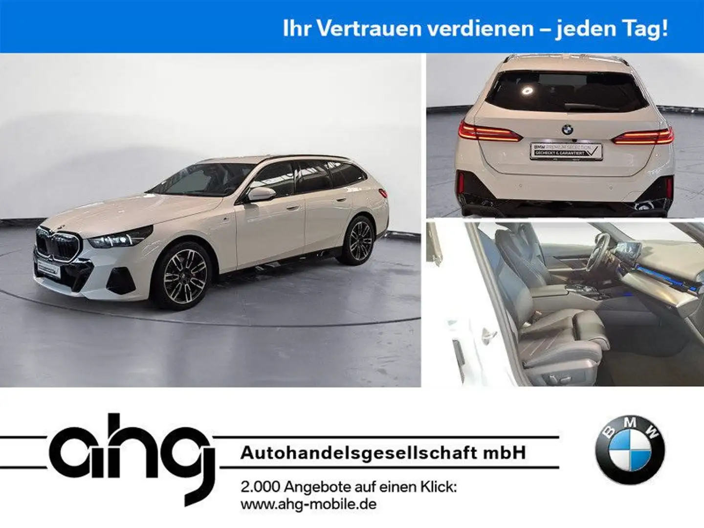 BMW 520 d Touring M Sport Navi H&K AHK HeadUp Iconic Weiß - 1