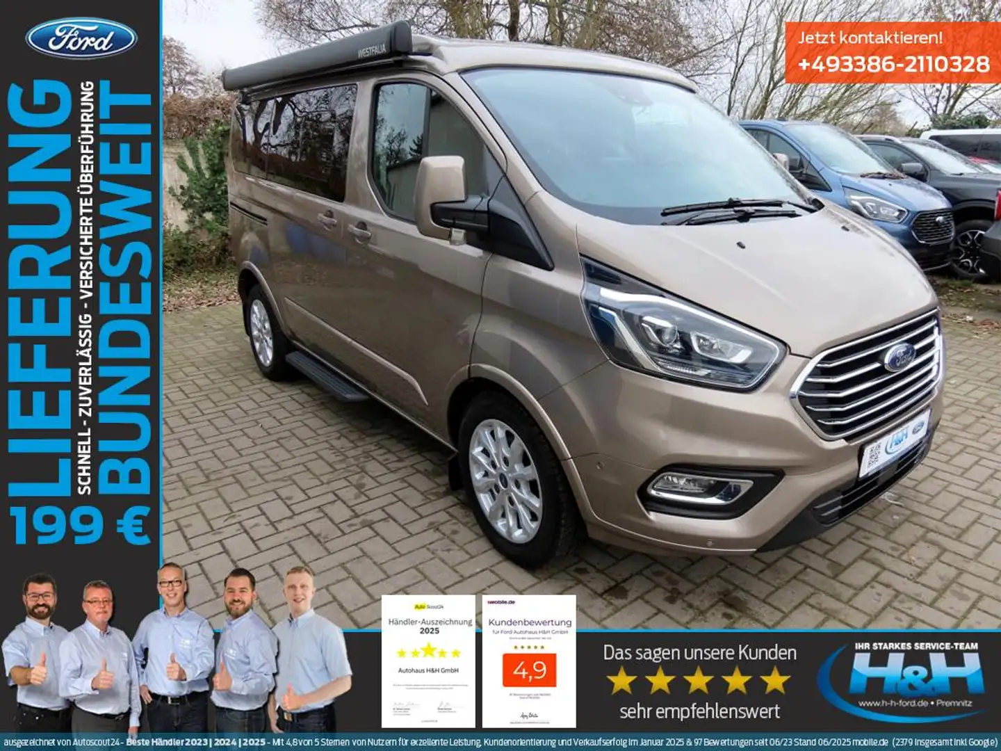 Ford Transit Nugget 2.0 Aut. Limited Xenon+ACC+Markise+AHK Silber - 1