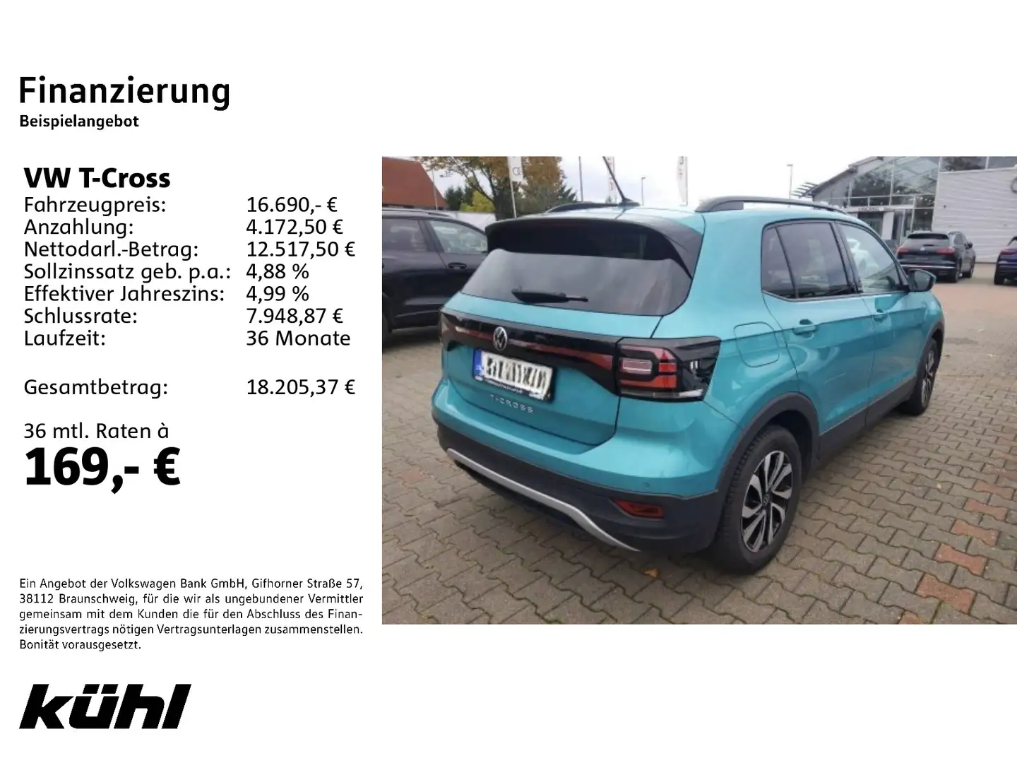 Volkswagen T-Cross Volkswagen T-Cross 1.0 TSI Active ACC/Na Blau - 2
