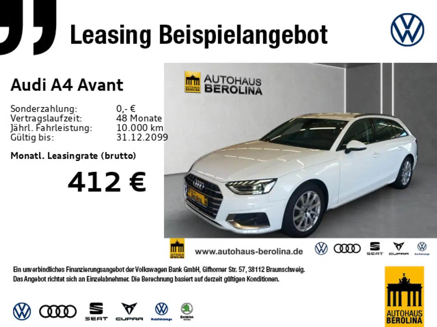 Audi A4 35 TFSI Adv. S tronic *360°*Virt.C+* Weiß - 1