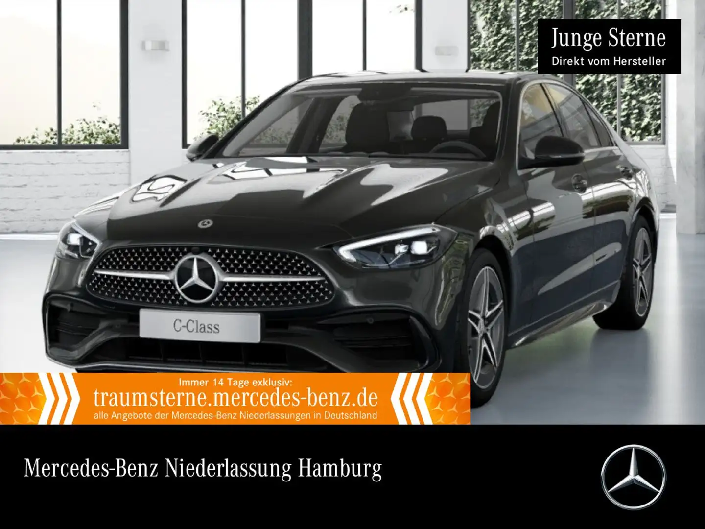 Mercedes-Benz C 200 d AMG+AHK+LED+KAMERA+TOTW+KEYLESS+9G Grau - 1