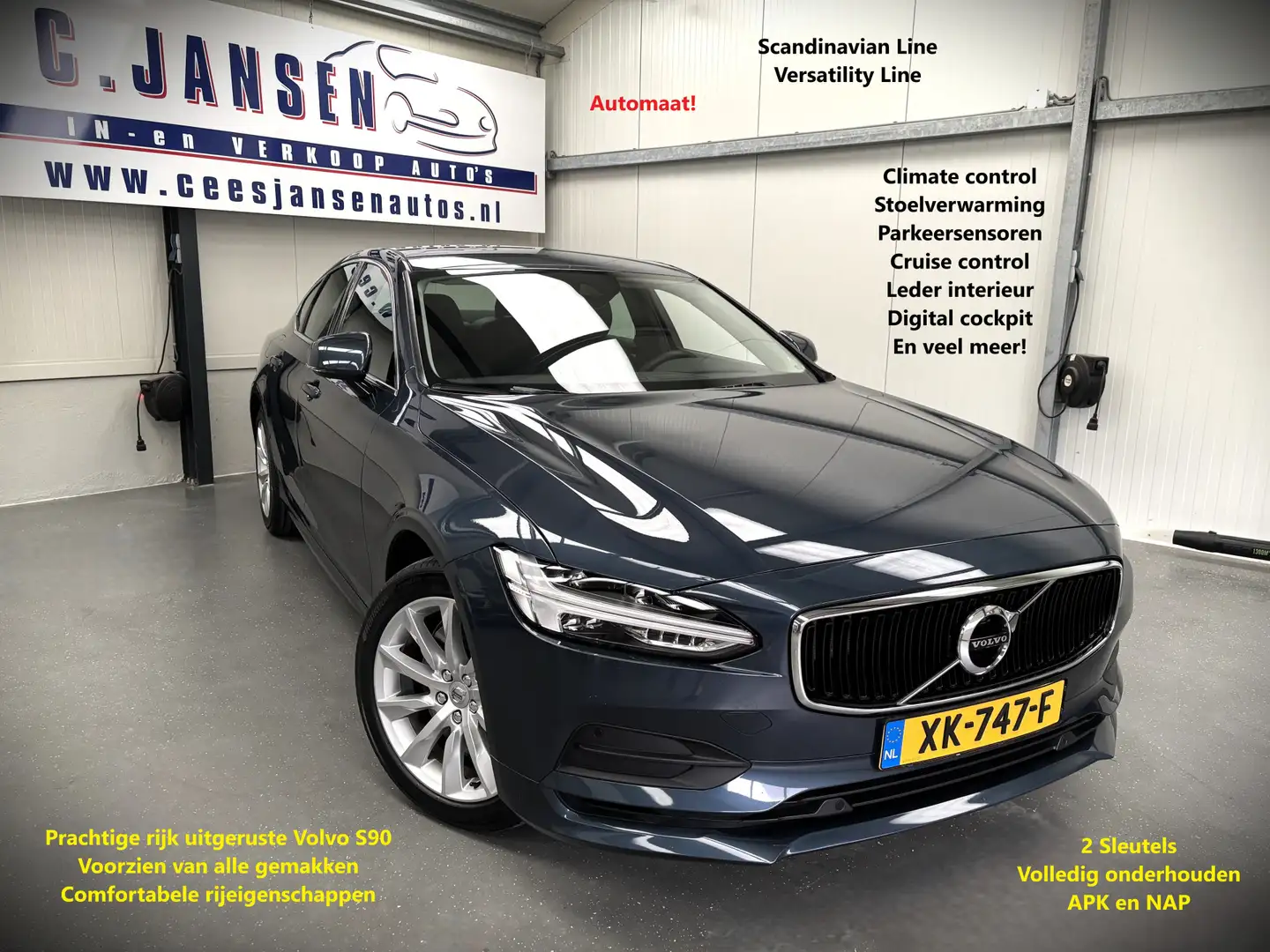 Volvo S90 2.0 T4 Momentum Als nieuw!!! | Achterbank verwarmd Blauw - 1