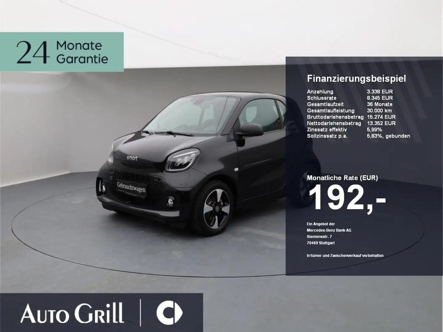 smart forTwo EQ  Exklusiv 22kw JBL Pano Kamera Schwarz - 1