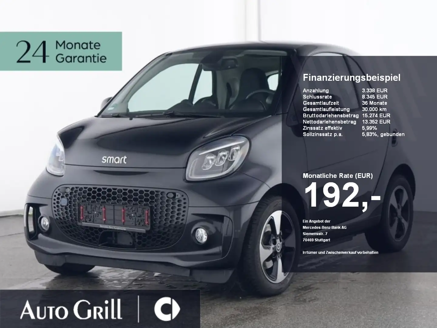 smart forTwo EQ  Exklusiv 22kw JBL Pano Kamera Schwarz - 1