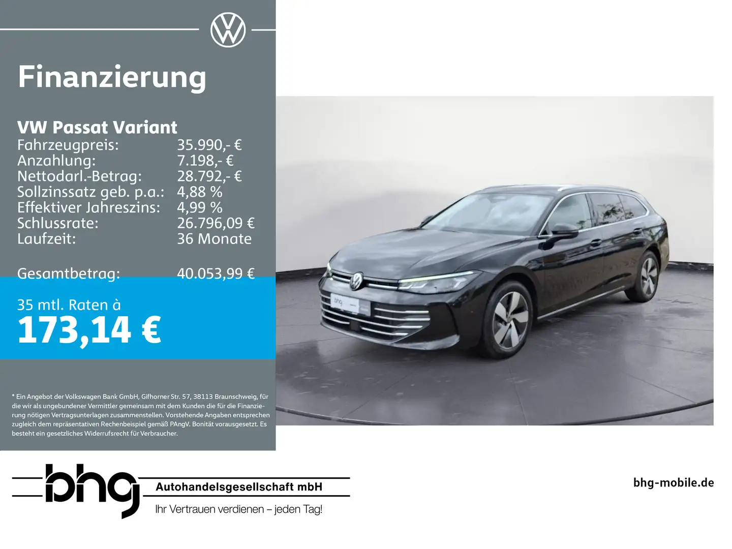 Volkswagen Passat Variant 2.0 TDI SCR DSG Business Schwarz - 1