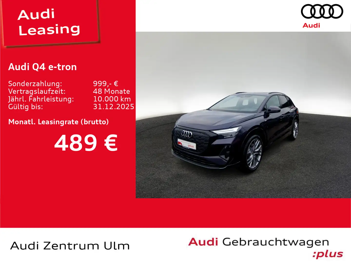 Audi Q4 e-tron Q4 45e-tron S-Line 21 AHK HuD NAVI PANO RFK WÄPU Violett - 1