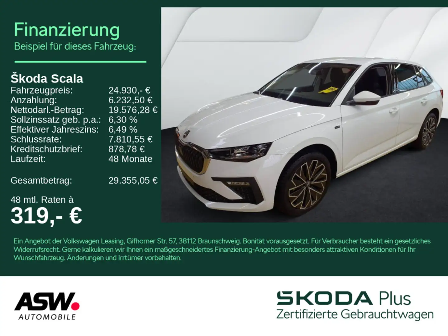 Skoda Scala Tour 1.0 TSI DSG LED Navi PDC ACC SHZ AHK Weiß - 1