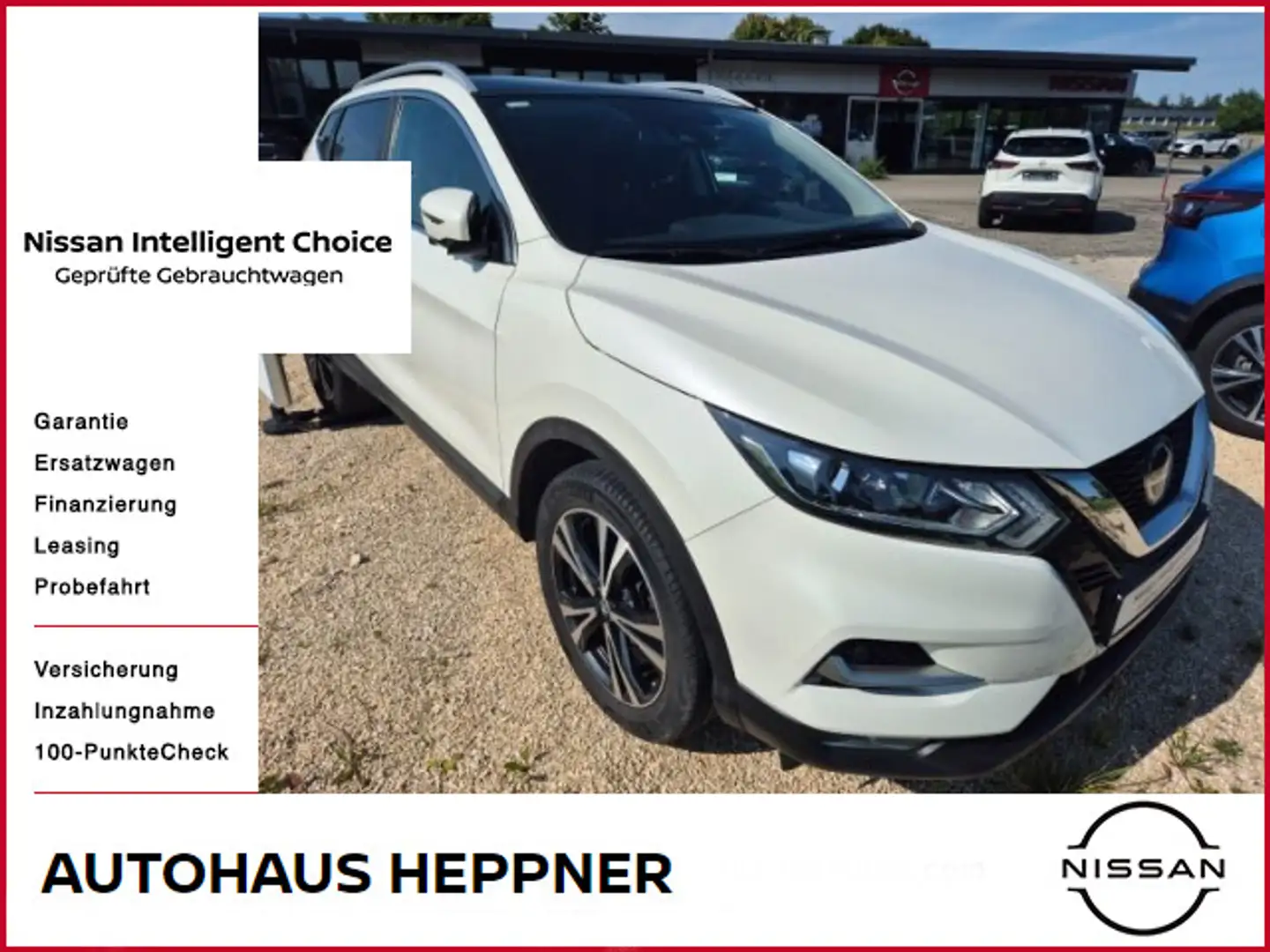 Nissan Qashqai 1.3 DIG-T Zama Navi Glasdach AHK SH 360° Blanc - 1