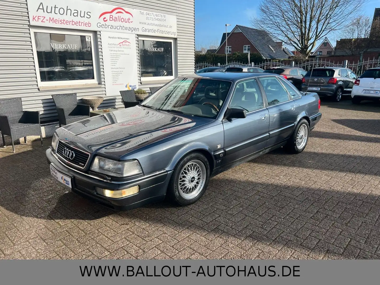 Audi V8 quattro*2.HAND*VOLLLEDER*KLIMA*SD*TÜV 06/2025 Šedá - 2