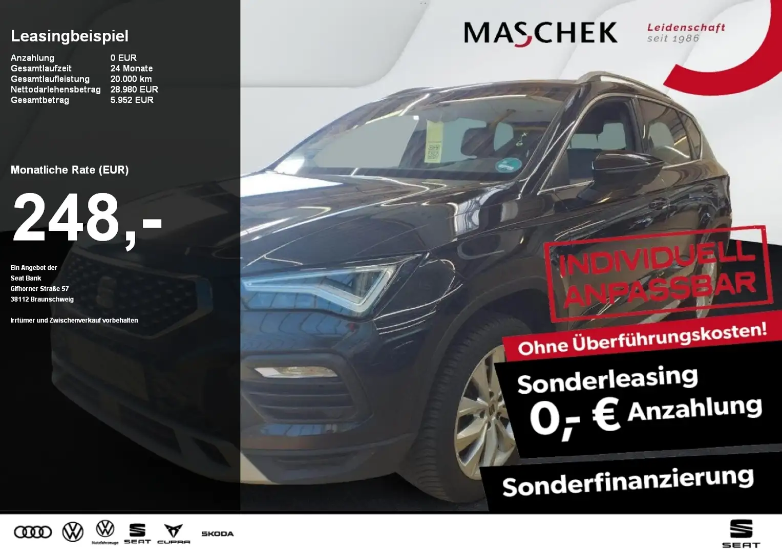 SEAT Ateca X-Perience 1.5 TSI DSG Navi RearView Sitzh. ACC AC Schwarz - 1