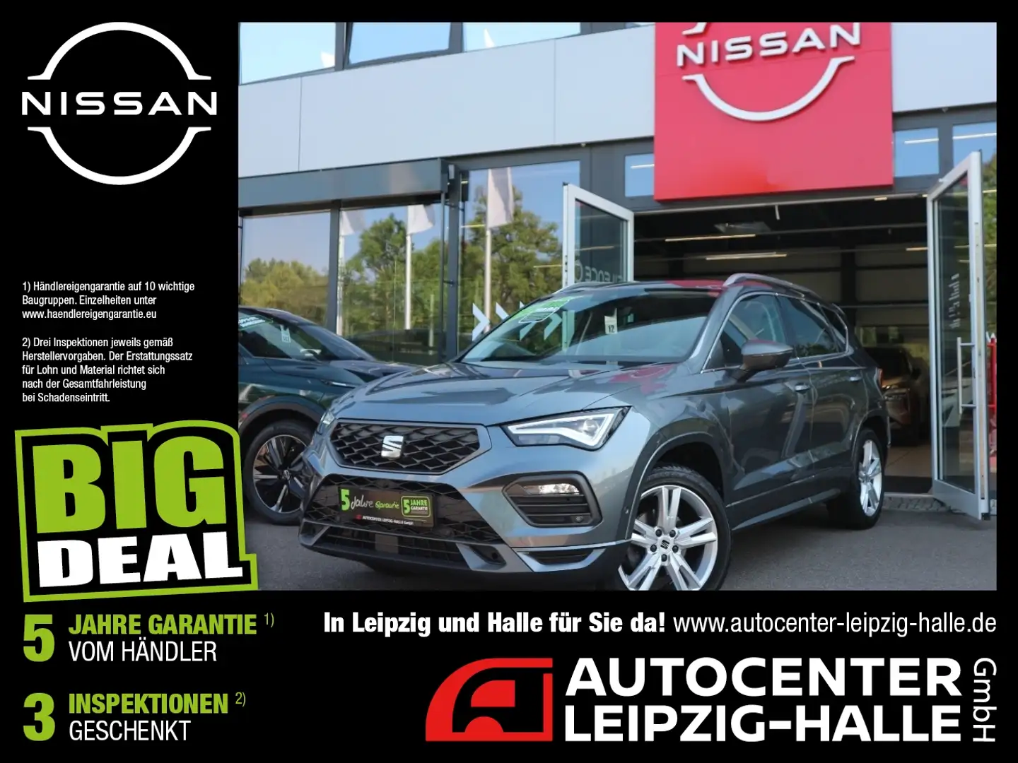 SEAT Ateca 1.5 TSI ACT FR ACC+AHK+LED+Navi+360°Kamera Gris - 1