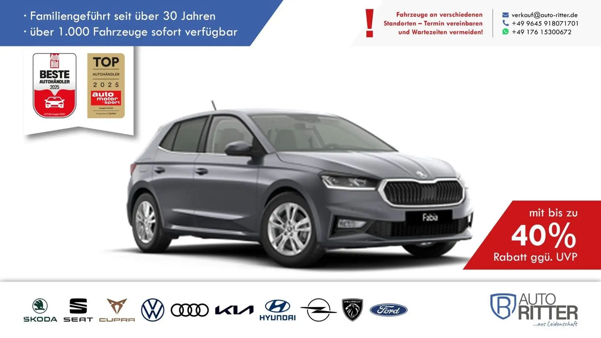 Skoda Fabia Top Selection LED|Carplay|Klima|PDC|SHZ... Grau - 1