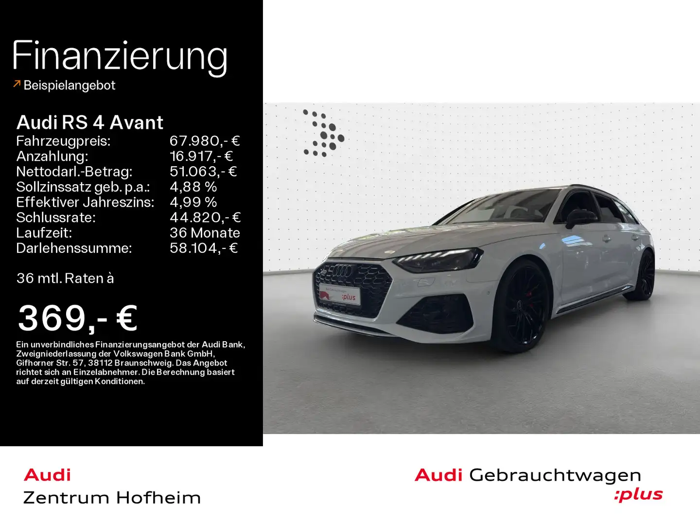 Audi RS4 *EUPE 125.126*280 km/h*Keramik*HUD*B&O Blanc - 1