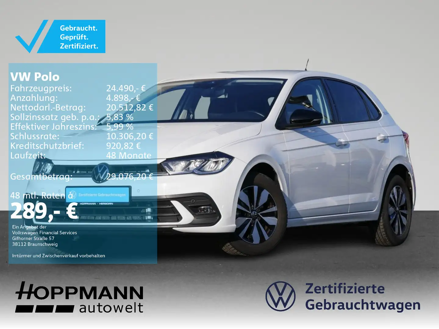 Volkswagen Polo 1.0 TSI GOAL AHK KAMERA NAVI ACC Weiß - 1