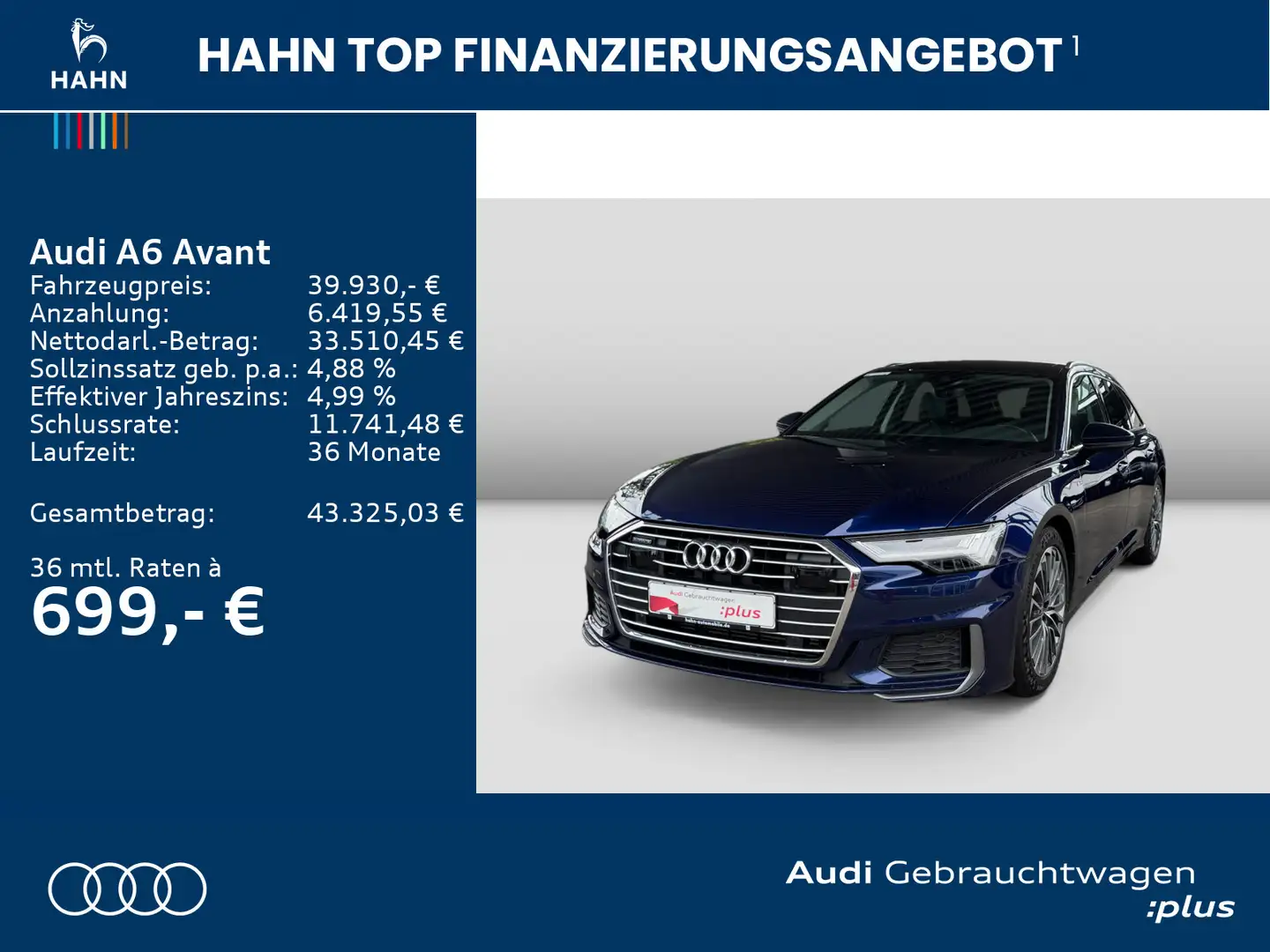 Audi A6 sport 55TFSIe quattro S-tronic Matrix B Bleu - 2