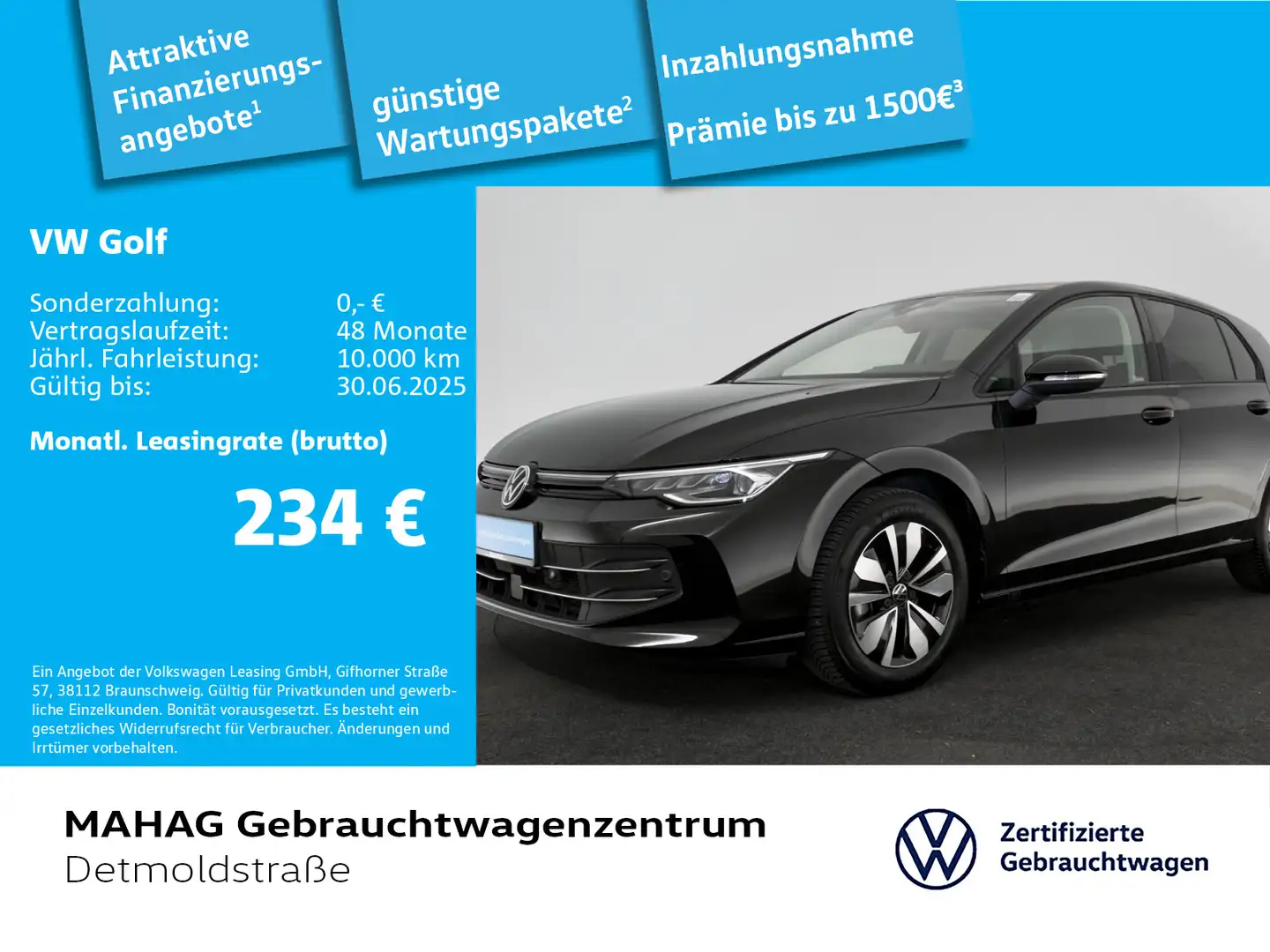 Volkswagen Golf VIII 1.5 TSI GOAL AHK Navi LEDPlus TravelAs Schwarz - 1