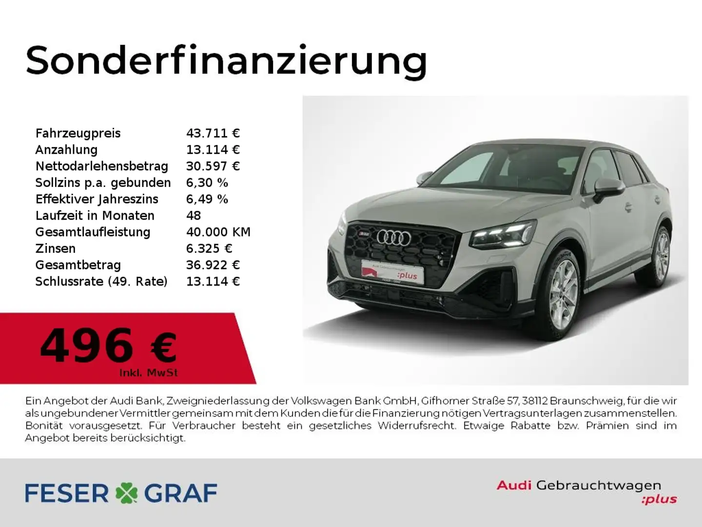 Audi SQ2 TFSI qu. Matrix/Navi plus/R-Kamera/18 Zoll Argent - 1