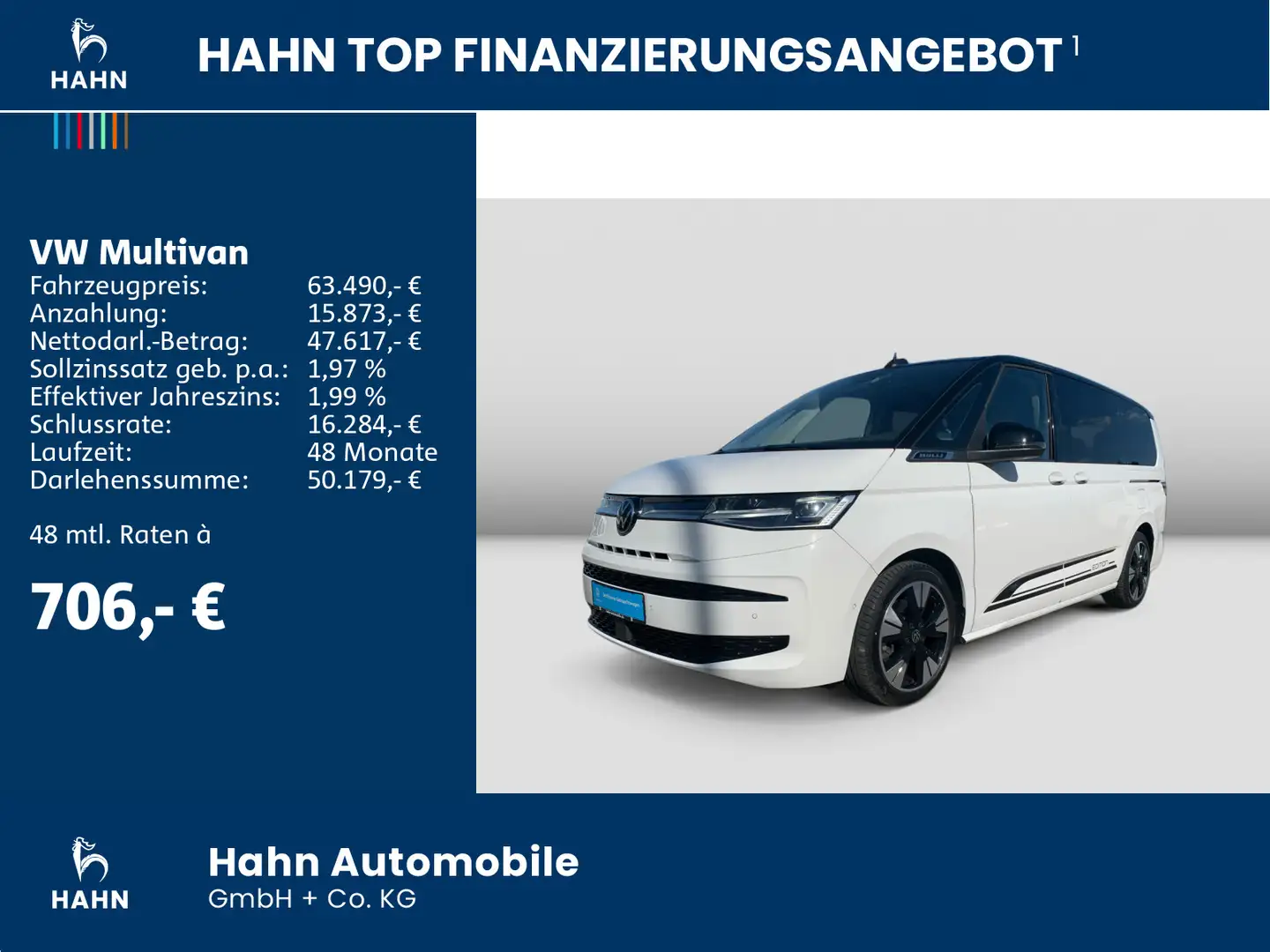 Volkswagen T7 Multivan T7 Multivan EDITION LÜ 2,0TDI 110kW AHK HEAD-UP Weiß - 2