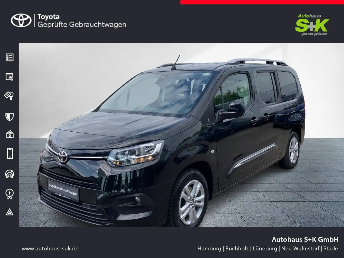 Toyota Proace City Verso L2 Team Deutschland*8-fach bereift* Zwart - 1
