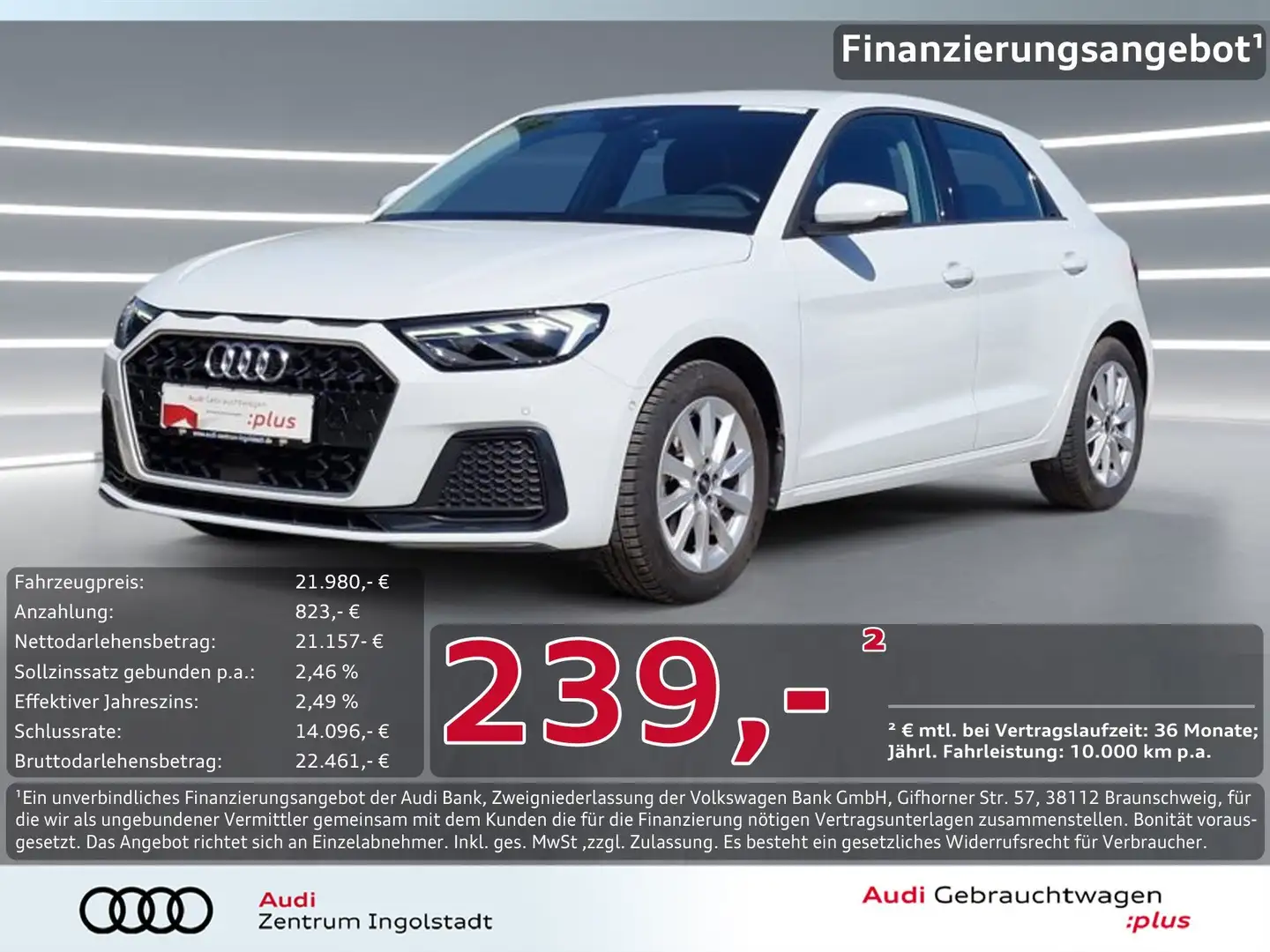 Audi A1 Sportback 30 TFSI LED virtual NAVI Advanced Weiß - 1