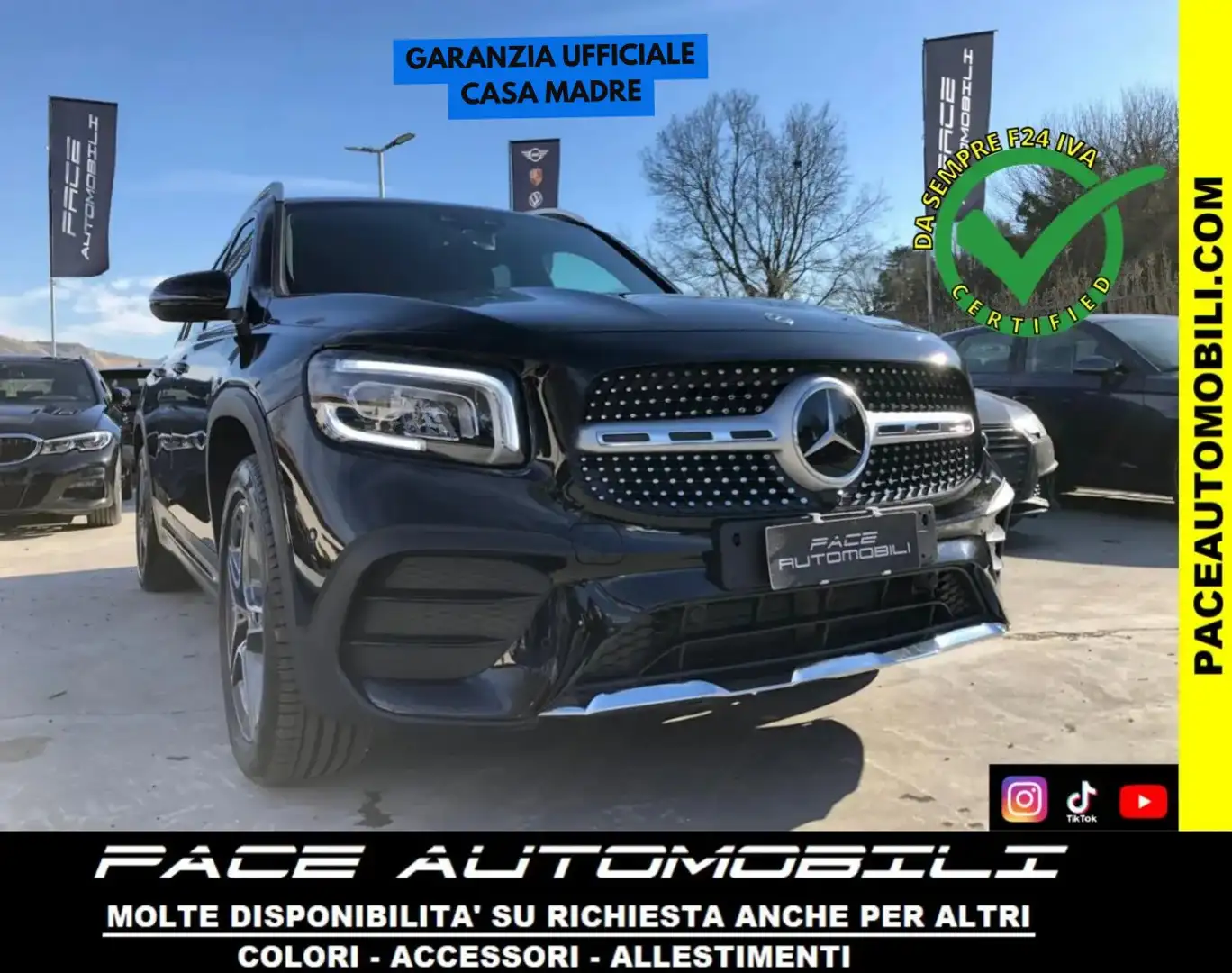 Mercedes-Benz GLB 220 4M AMG PREMIUM BMUX TETTO 7 POSTI LED KAMERA PDC Nero - 1