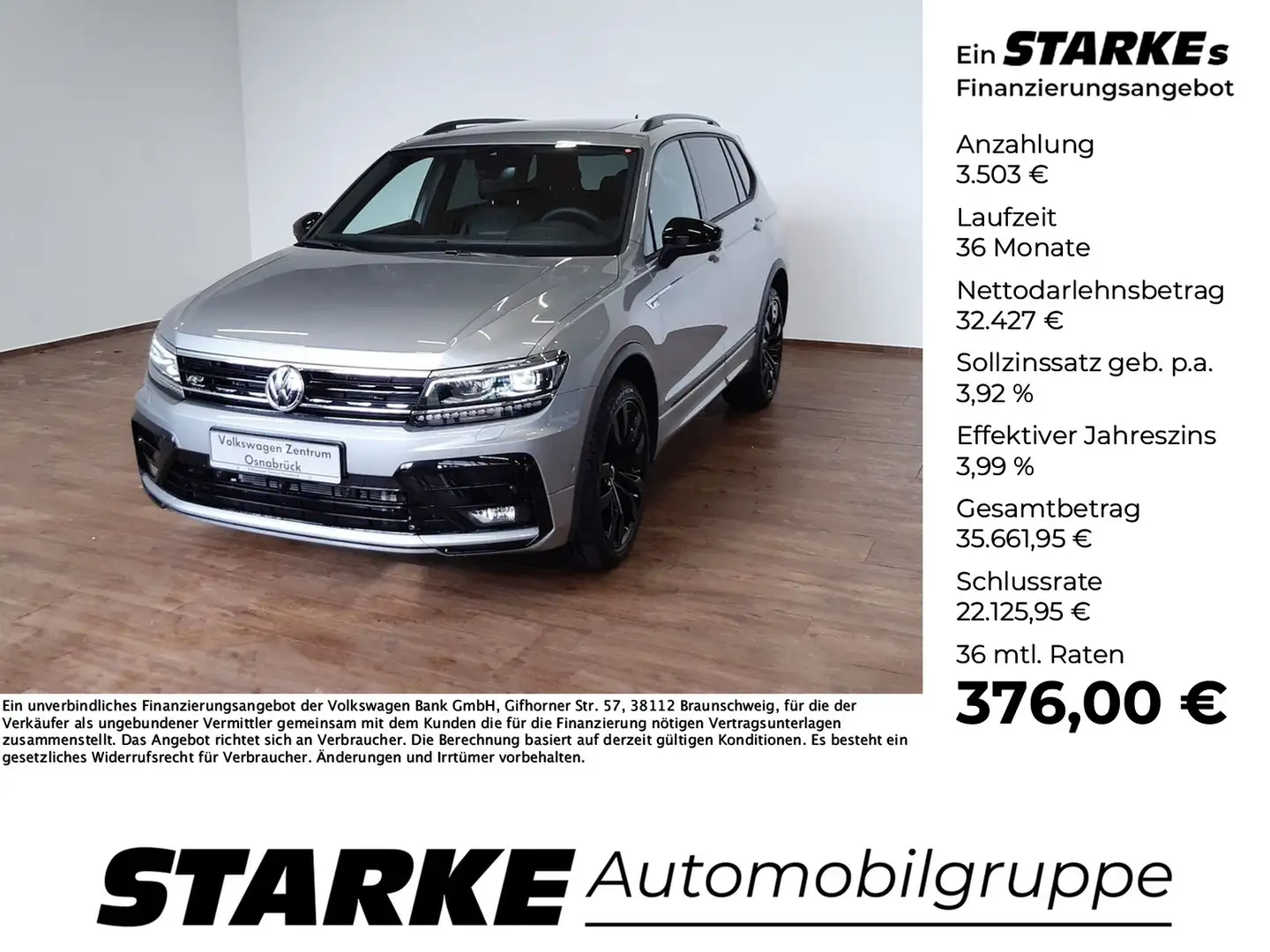 Volkswagen Tiguan Allspace 2.0 TDI DSG 4M R-Line Black Style Highline Silber - 1