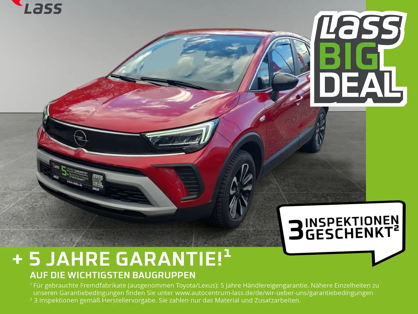 Opel Crossland 1.2 Turbo Elegance 2xKlima AUT Kam. LM Rot - 1