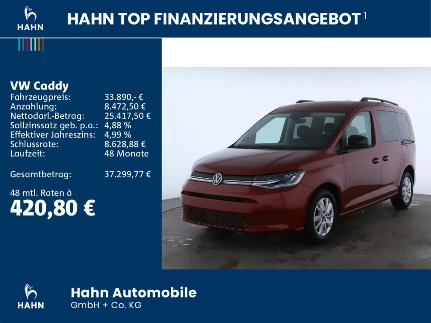 Volkswagen Caddy Life 2,0TDI 90kW DSG LED GJR STANDHZ NAVI Rot - 2