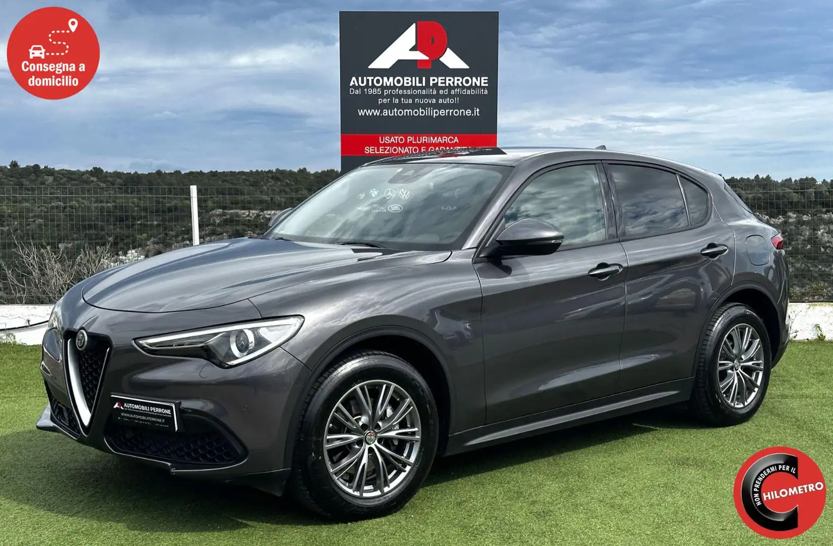 Alfa Romeo Stelvio 2.2 TD 190cv AT8 Q4 (APP/LED/Navi/Retro) Grijs - 1