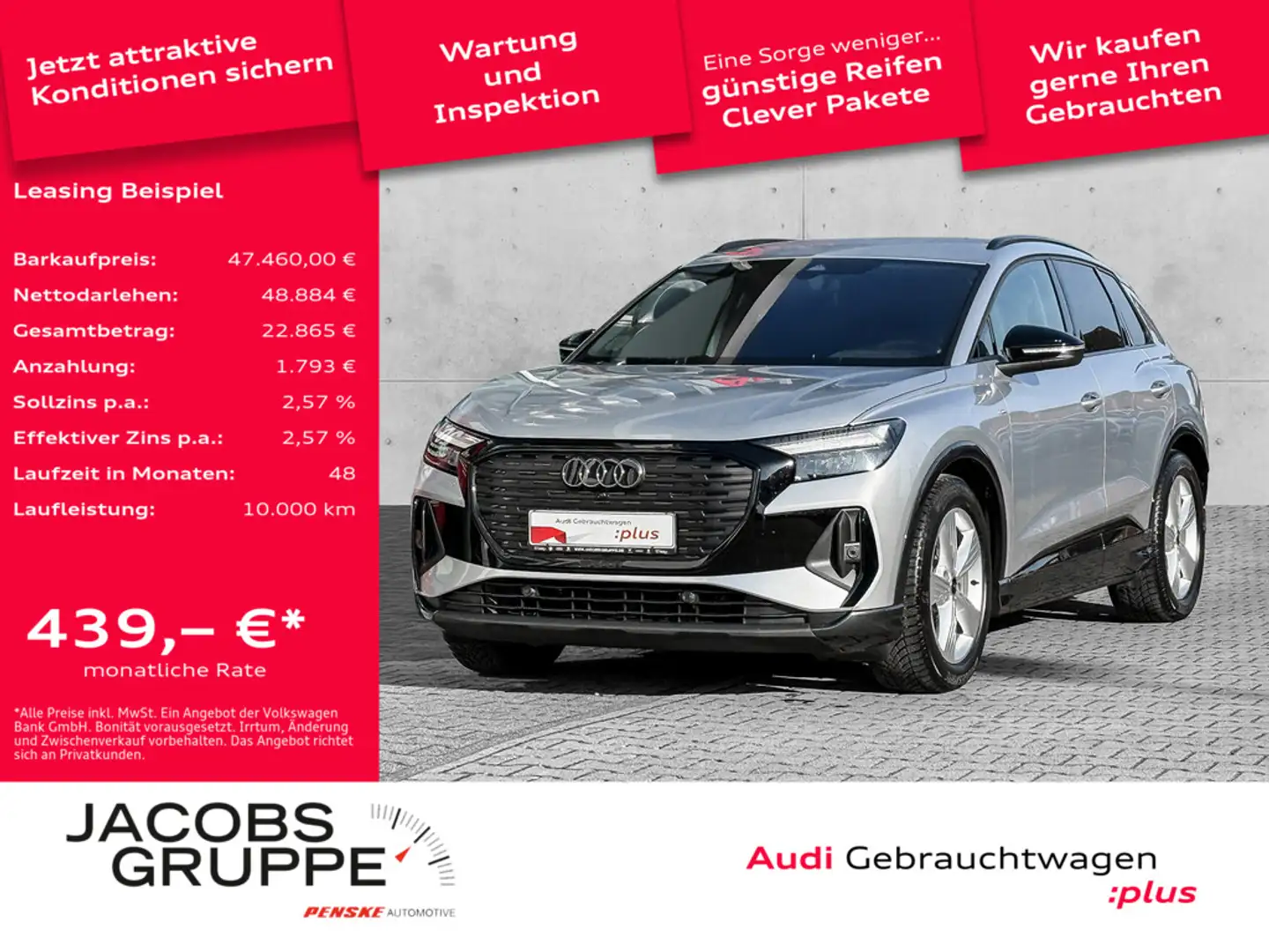 Audi Q4 e-tron 45 S line Black+/LED/Kamera/Navi Argent - 1