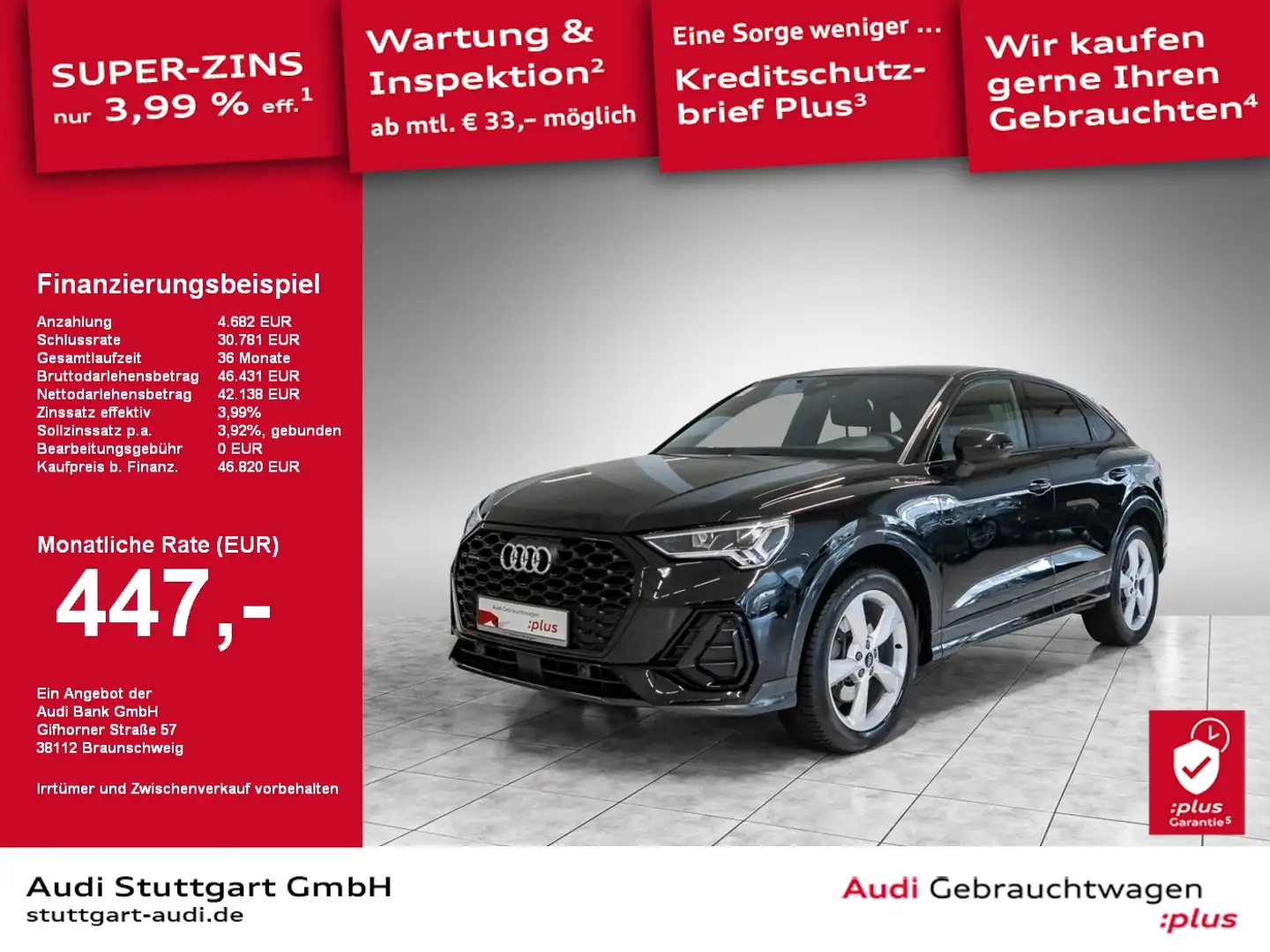 Audi Q3 Sportback S line 40 TFSI quattro S tronic Schwarz - 1