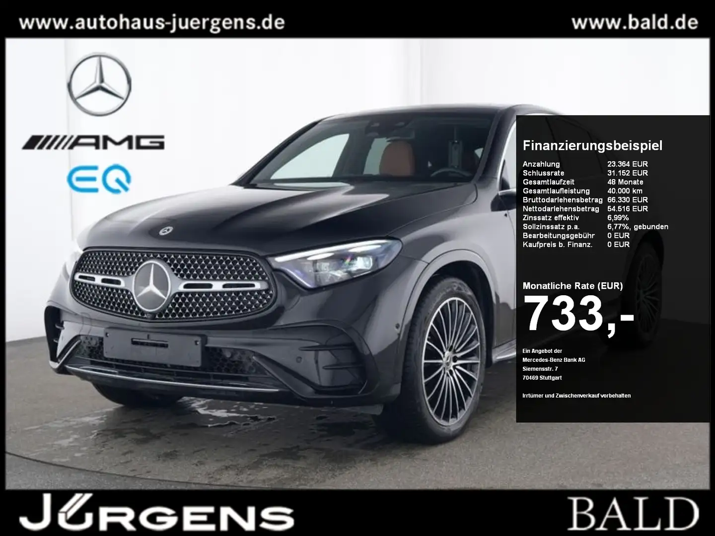 Mercedes-Benz GLC 300 d 4M Coupé AMG-Sport/Technik/Pano/Stdhz Negro - 1