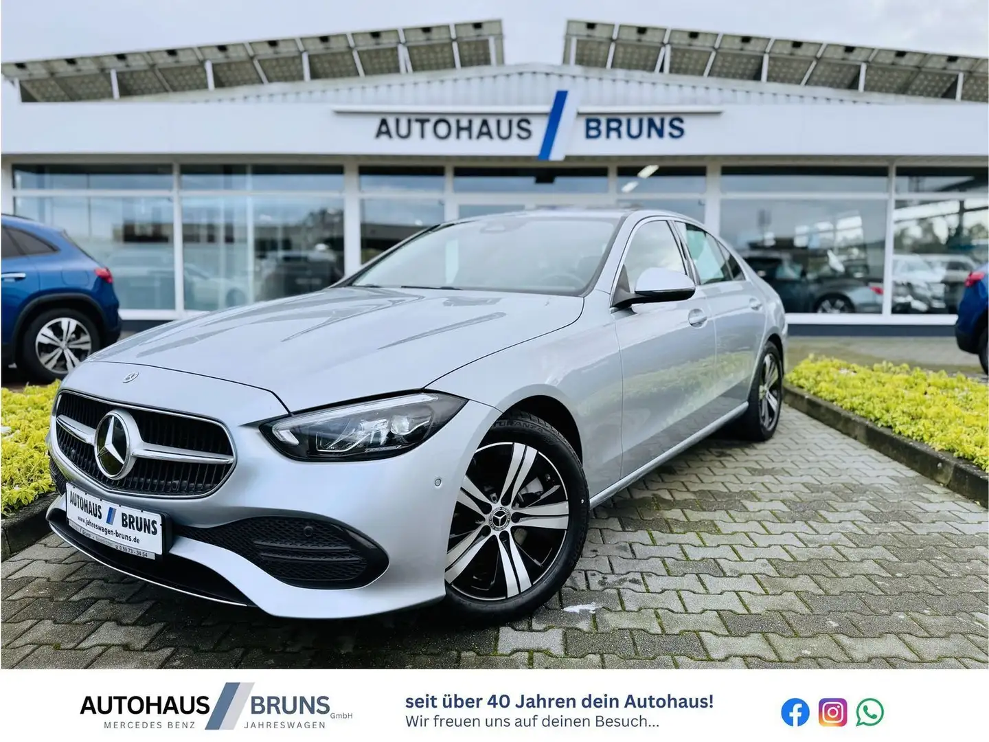 Mercedes-Benz C 220 d AVANTGARDE, BUSINESS, SHD, AHK, PTS, RFK, LED, Silber - 1