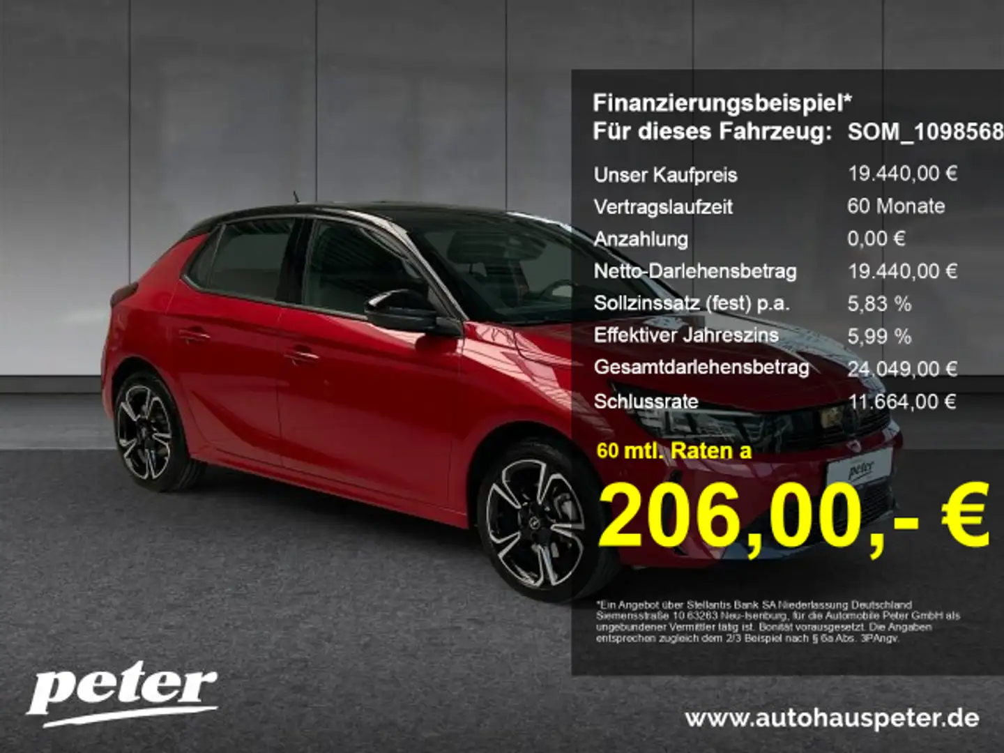 Opel Corsa Corsa F 1.2 GS Automatik LED EPH (Mietw.) Rouge - 1