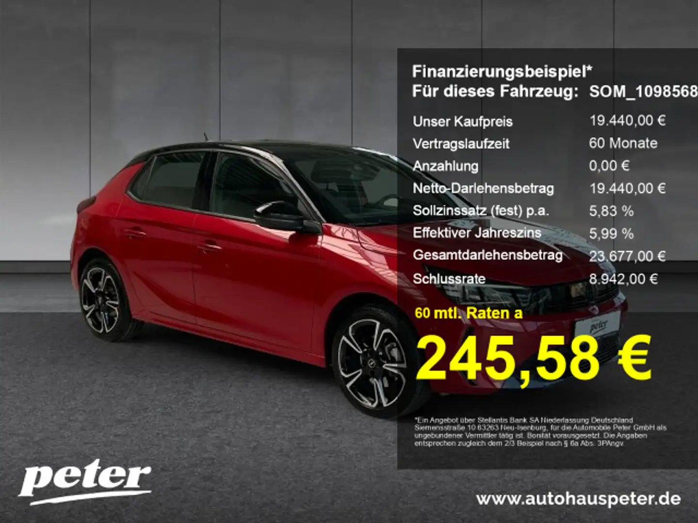 Opel Corsa Corsa F 1.2 GS Automatik LED EPH (Mietw.) Rouge - 1
