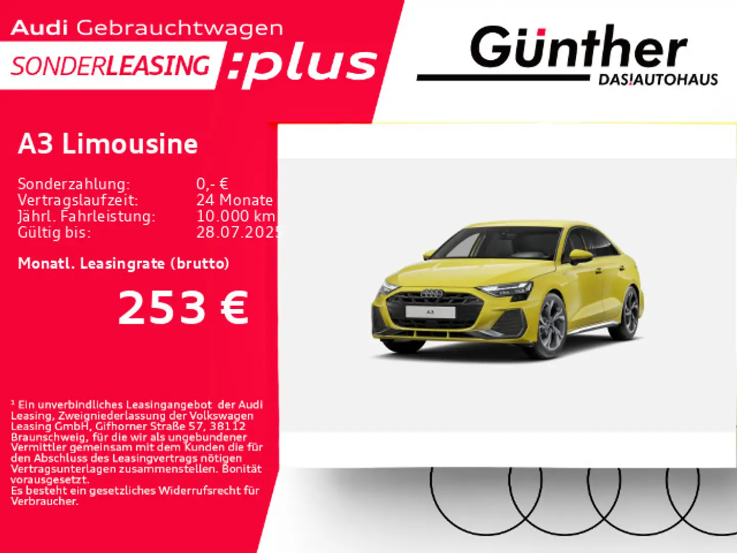 Audi A3 35 TFSI S LINE+WINTERRÄDE+AHK+SONOS Jaune - 1
