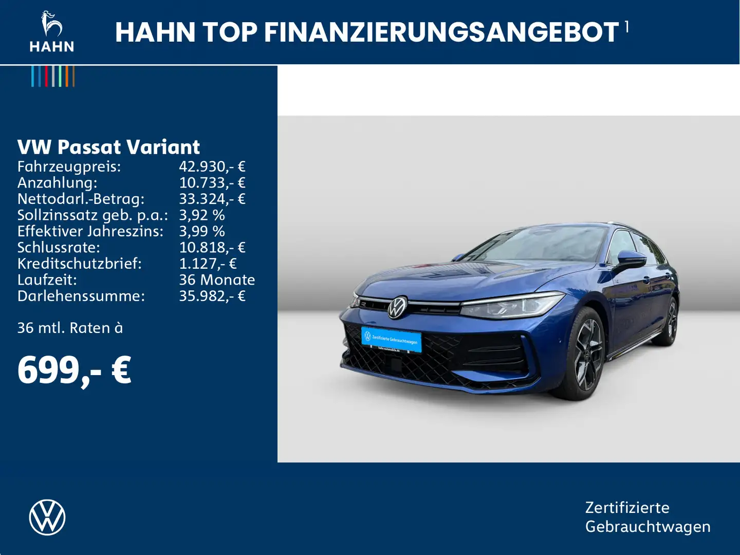 Volkswagen Passat Variant 2.0 TDI R-Line DSG MATRIX AHK ACC Blau - 2