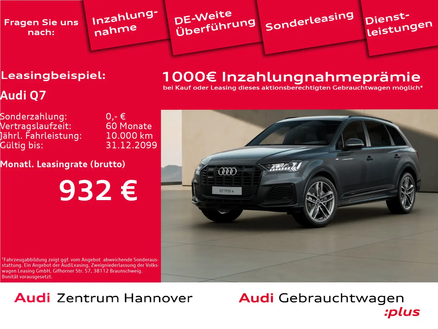 Audi Q7 55 TFSIe qu. S line Matrix AHK Kamera Memory Grau - 1
