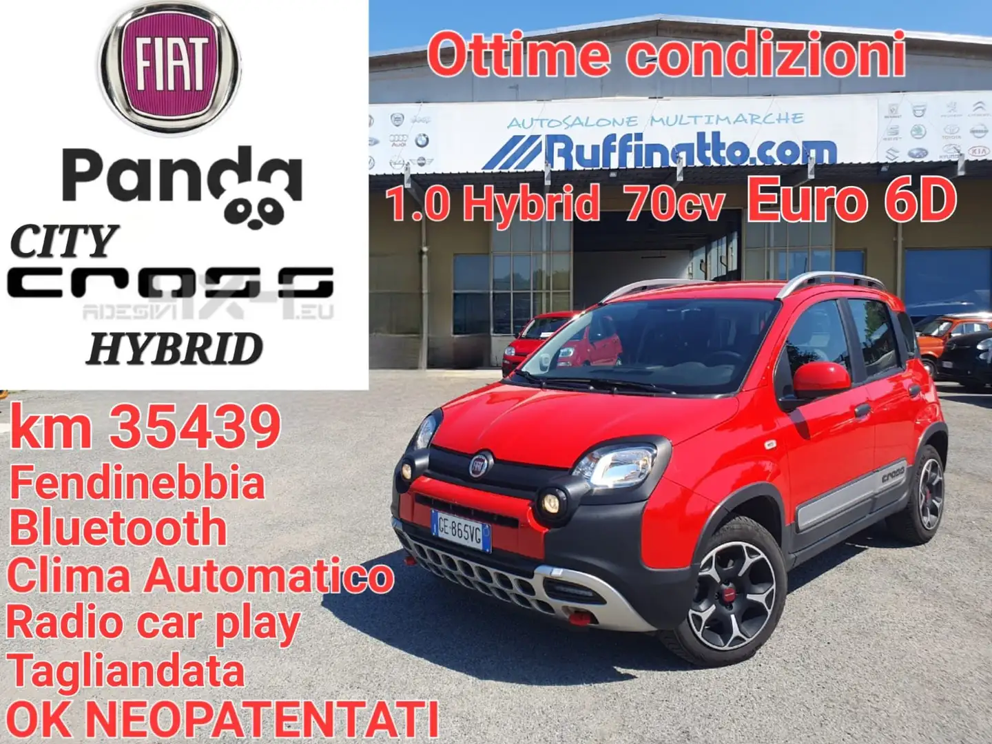 Fiat Panda Panda III 2021 Cross 1.0 hybrid City Cross Rouge - 1