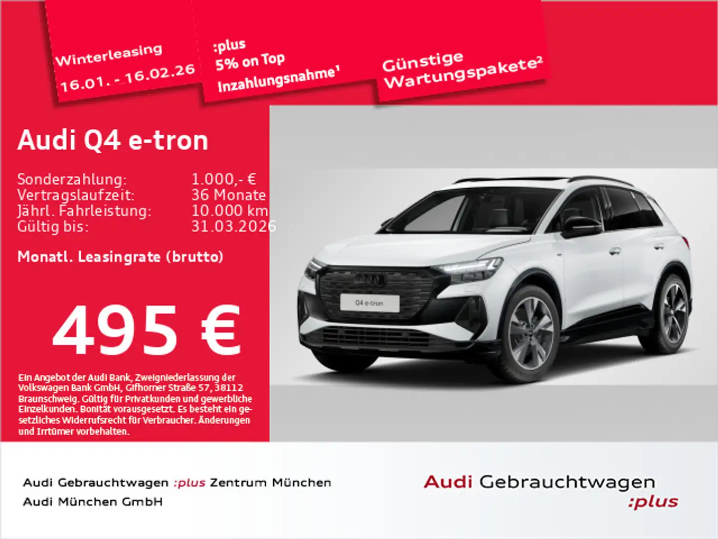 Audi Q4 e-tron 45 S line AHK/20"Zoll/SONOS/Matrix Weiß - 1
