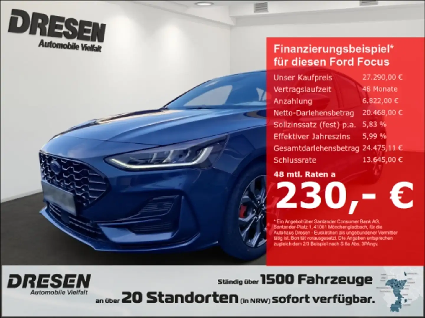 Ford Focus 1.0 ST-Line  ACC/LED-Scheinwerfer/Sitzheizung/Rück Blau - 1