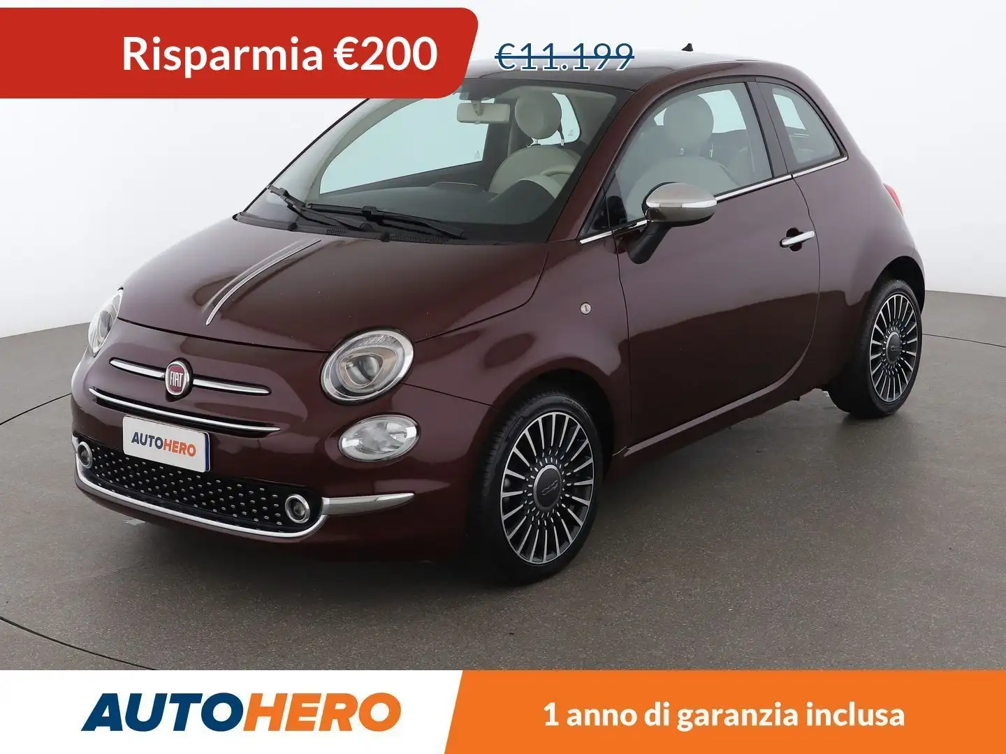 Fiat 500 1.3 M-Jet Lounge 95 CV Rouge - 1