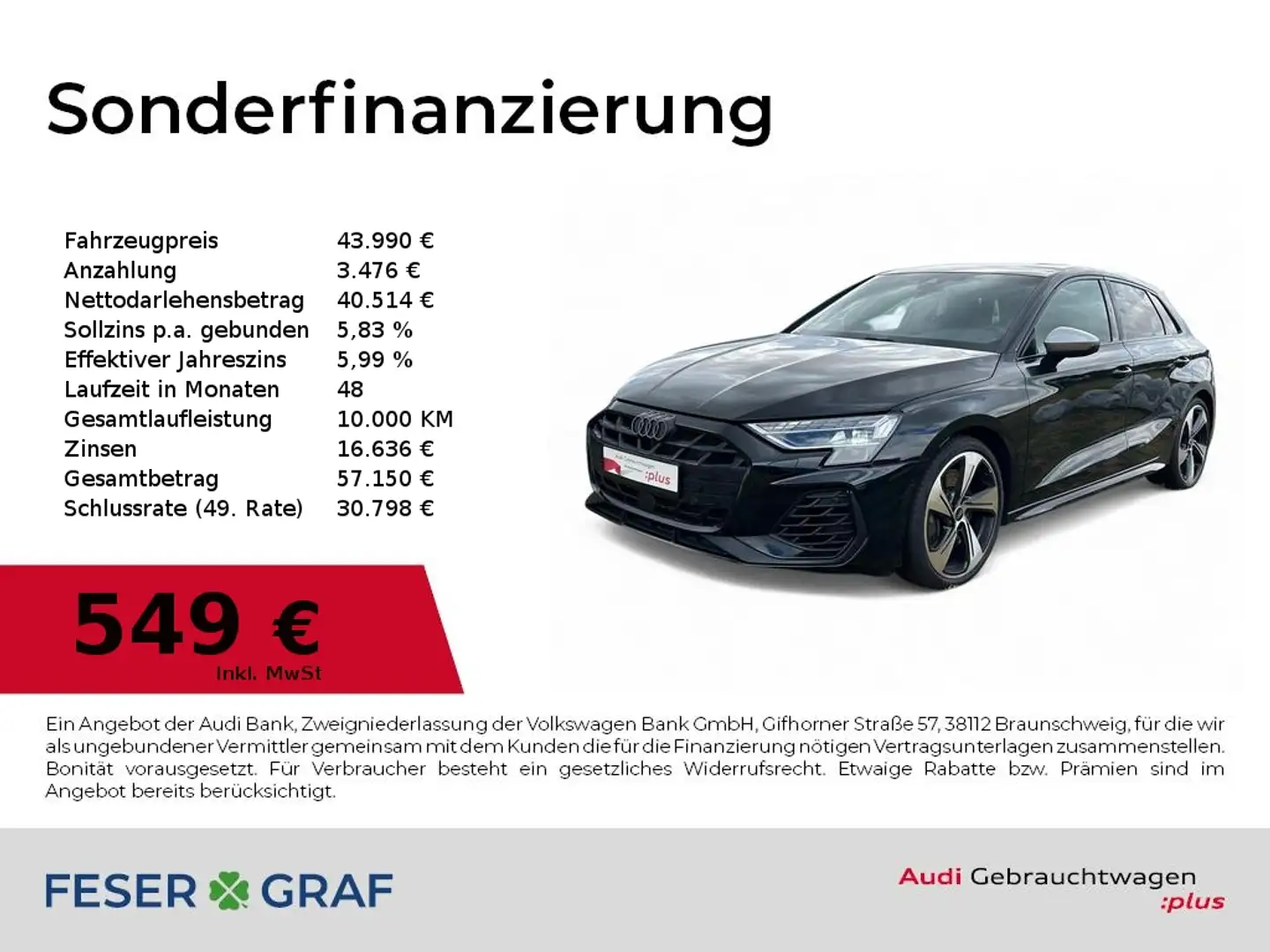 Audi S3 Sportback TFSI S tronic Akrapovic/SONOS/LED+ Schwarz - 1