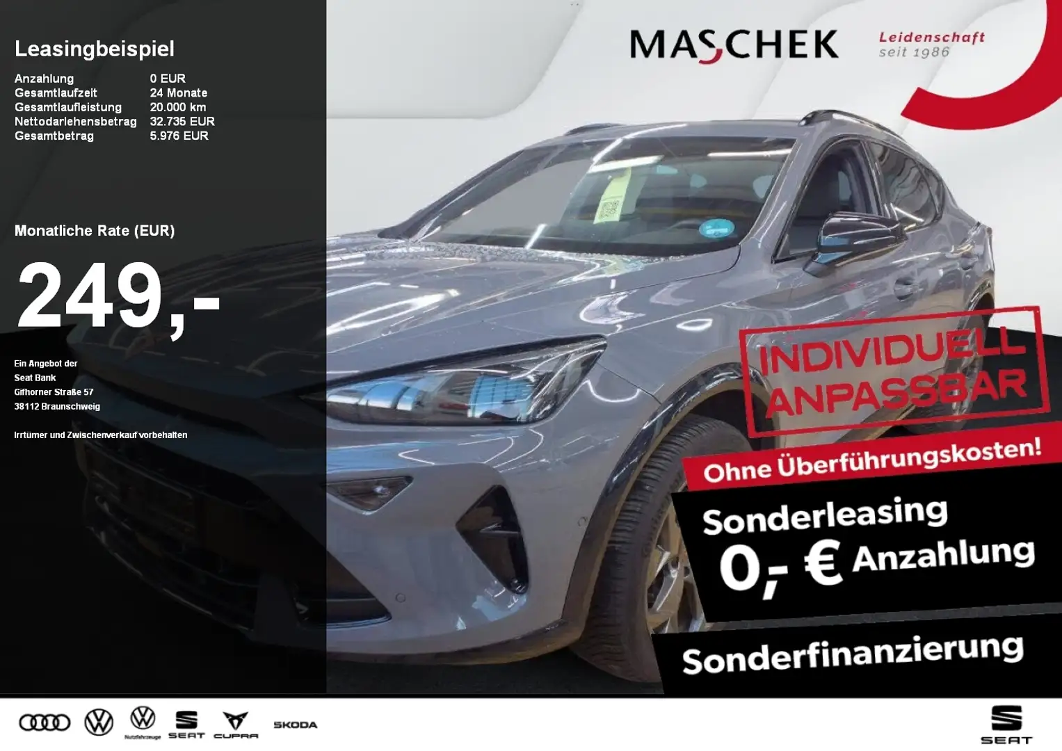 CUPRA Formentor Sonderleasing 1.5 eTSI Navi 360°View Sitzh. ACC Grau - 1