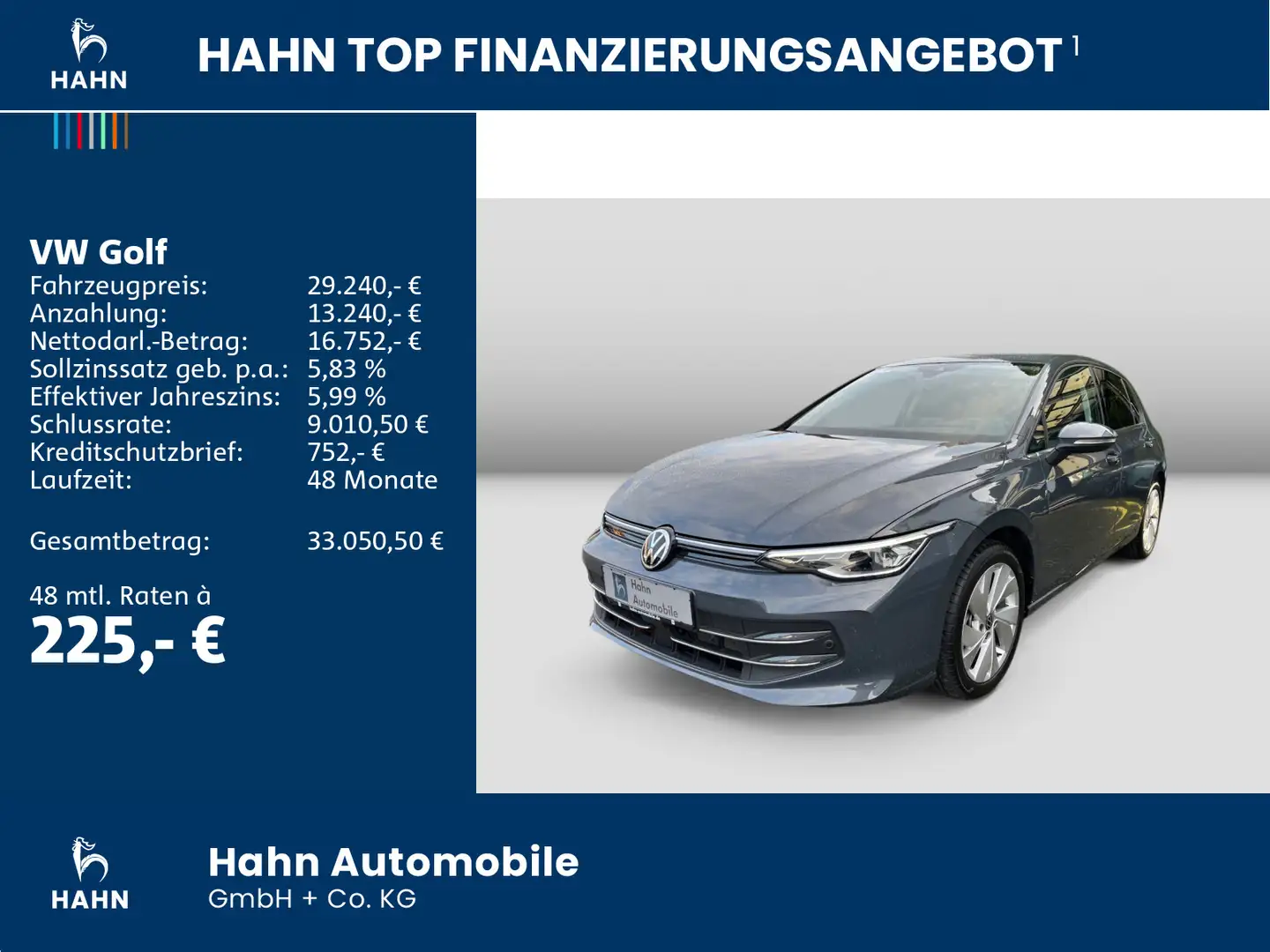 Volkswagen Golf VIII 1.5eTSI DSG Style AHK Cam HuD LED+ Nav Grau - 2