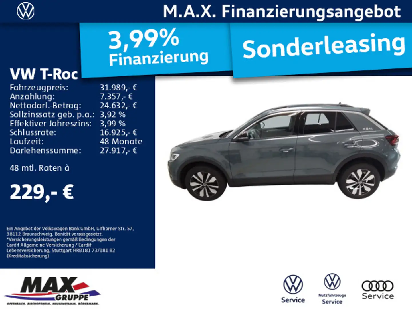 Volkswagen T-Roc 1.5 TSI GOAL +LED+KAMERA+STANDHZG+DCP+APP+ Blau - 1