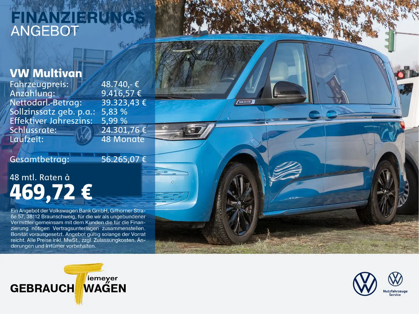 Volkswagen T7 Multivan T2.0 Multivan TDI DSG STYLE PANO HuD MA Blau - 1